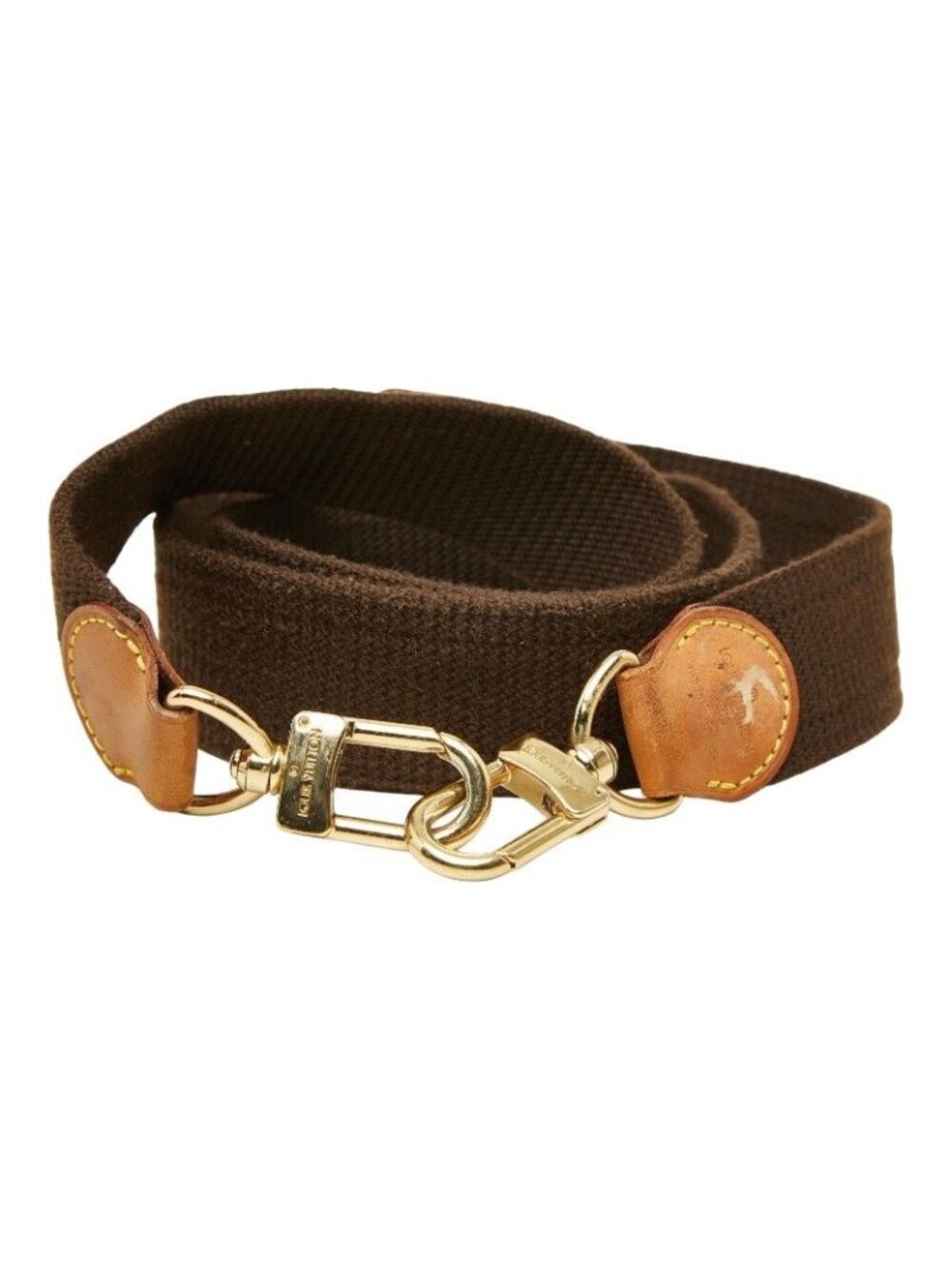 Louis Vuitton Shoulder Strap Brown Canvas Leather